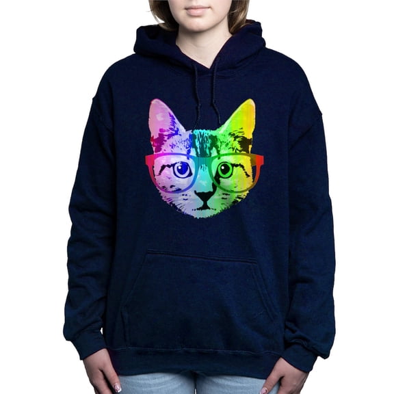 CafePress - Funny Rainbow Cat - Pullover Hoodie, Classic & Comfortable Hooded Sweatshirt