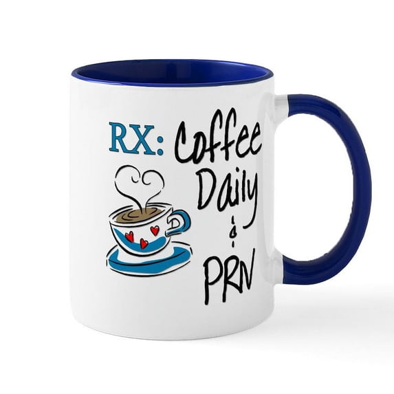 CafePress - Funny Rx Coffee Travel Mugs - 11 oz Ceramic Mug - Novelty Coffee Tea Cup