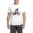 thumbnail image 1 of CafePress - Funny Shark Riding Bicycle Men's Light Pajamas - Men's Light Loose Fit Cotton Pajama Set, 1 of 7