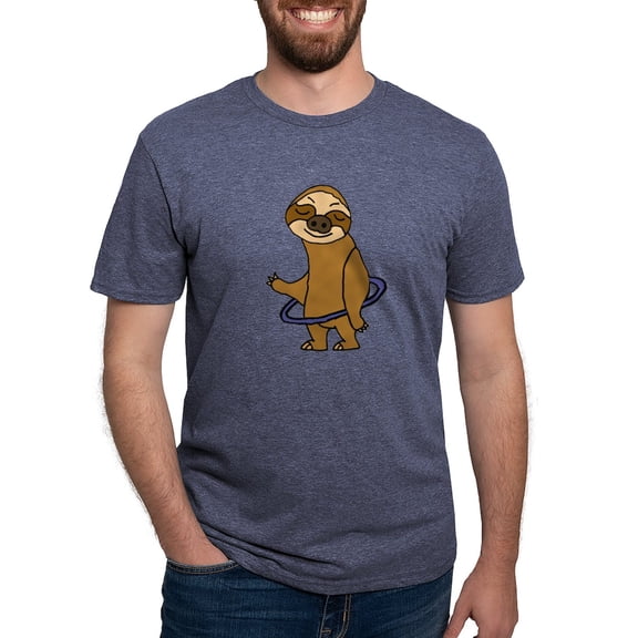 CafePress - Funny Sloth Hula Hoop - Mens Tri-blend T-Shirt