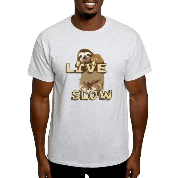 CafePress - Funny Sloth LIVE SLOW T Shirt - Men's Classic Graphic T-Shirt