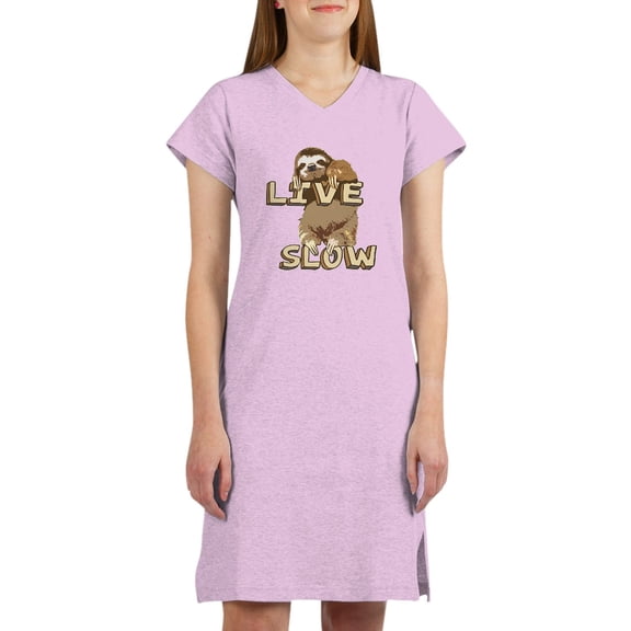 CafePress - Funny Sloth LIVE SLOW - Women's Nightshirt