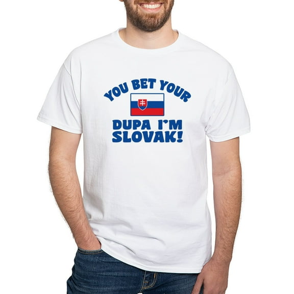 CafePress - Funny Slovak Dupa White T Shirt - Men's White Classic Cotton T-Shirts