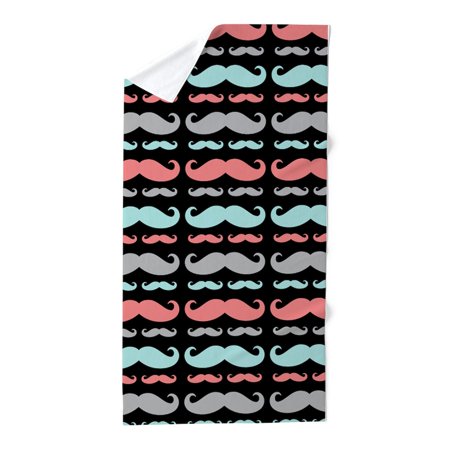 CafePress - Funny Stache Pattern - Large Beach Towel, Soft 30"x60" Towel with Unique Design