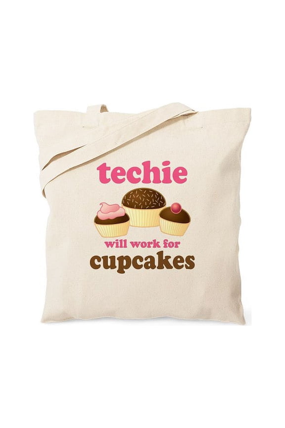- Funny Techie Tote Bag - Unisex Canvas Tote Bag, Beige, 1-Piece