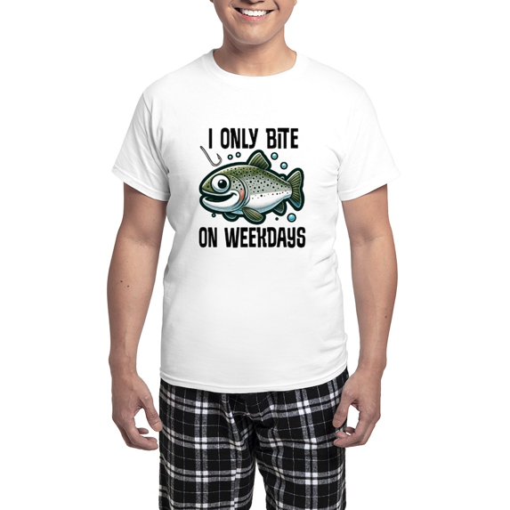 CafePress - Funny Trout Fishing Joke Pajamas - Men's Light Loose Fit Cotton Pajama Set