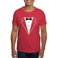 thumbnail image 1 of CafePress - Funny Tuxedo [Red Rose] Dark T Shirt - Men's Classic Graphic Cotton T-Shirt, 1 of 4