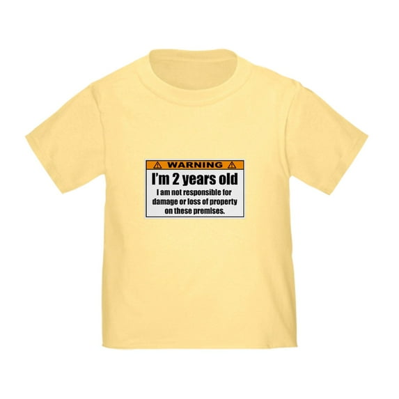 CafePress - Funny Warning: I'm 2 Years Old T Shirt - Cute Toddler T-Shirt, 100% Cotton