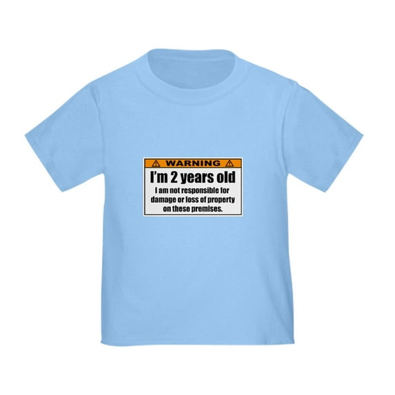 CafePress - Funny Warning: I'm 2 Years Old T Shirt - Cute Toddler T-Shirt, 100% Cotton