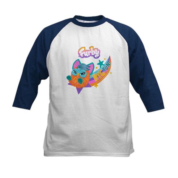 CafePress - Furby Big Fun Kids Baseball T Shirt - Kids Cotton Baseball Jersey, 3/4 Sleeve Shirt