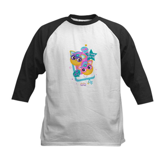CafePress - Furby Cell Phone Kids Baseball T Shirt - Kids Cotton Baseball Jersey, 3/4 Sleeve Shirt