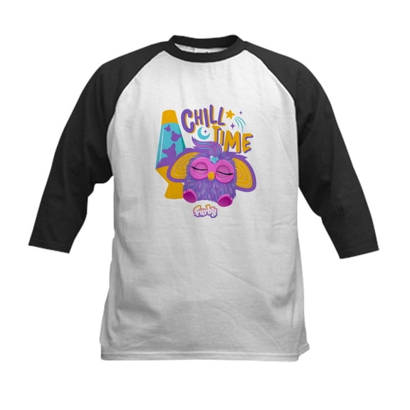CafePress - Furby Chill Time Kids Baseball T Shirt - Kids Cotton Baseball Jersey, 3/4 Sleeve Shirt