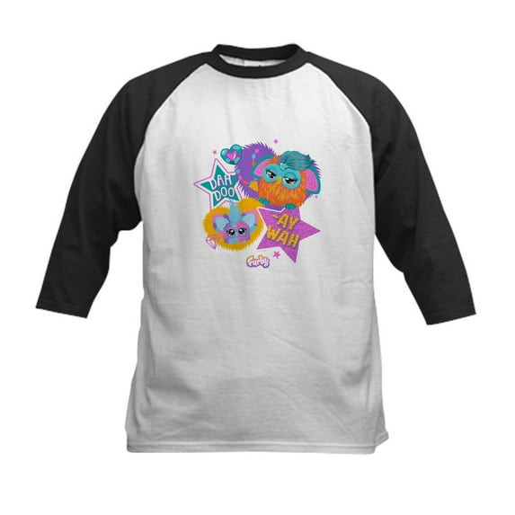 CafePress - Furby Dah Doo Kids Baseball T Shirt - Kids Cotton Baseball Jersey, 3/4 Sleeve Shirt