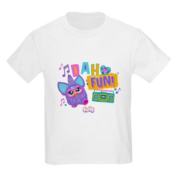 CafePress - Furby Dah Fun Kids T Shirt - Light Classic Kids Graphic, Short Sleeve T-Shirt, Sizes XS-XL