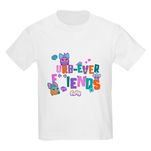 CafePress - Furby Furbever Friends Kids T Shirt - Light Classic Kids Graphic, Short Sleeve T-Shirt, Sizes XS-XL