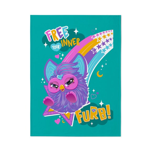 CafePress - Furby Inner Furb - Large Plush Fleece Throw Blanket, 80" L x 60" W