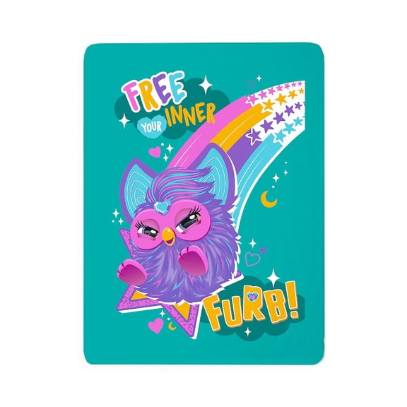 CafePress - Furby Inner Furb - Large Sherpa Fleece Throw Blanket 80" x 60"