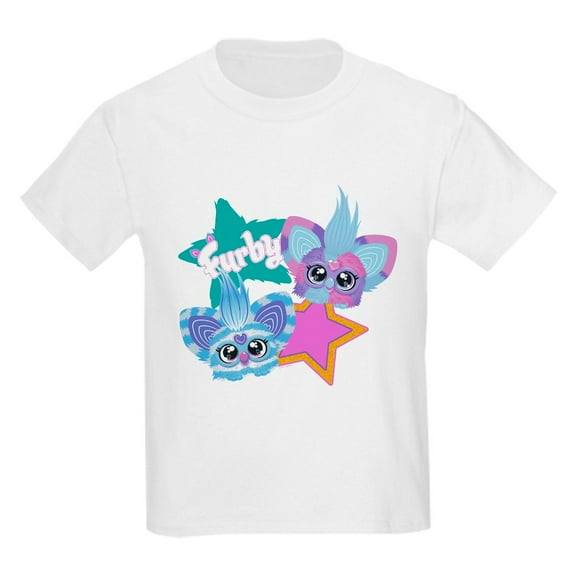 CafePress - Furby Stars Kids T Shirt - Light Classic Kids Graphic, Short Sleeve T-Shirt, Sizes XS-XL