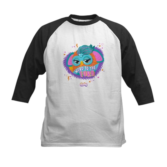 CafePress - Furby Word To The Furb Kids Baseball T Shirt - Kids Cotton Baseball Jersey, 3/4 Sleeve Shirt