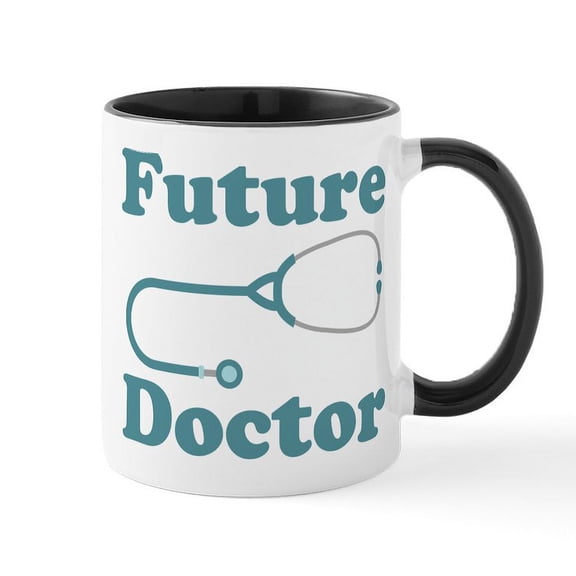 CafePress - Future Doctor With Stethoscope Mug - 11 oz Ceramic Mug - Novelty Coffee Tea Cup