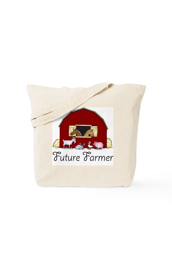 - Future Farmer Barnyard Tote Bag - Unisex Canvas Tote Bag, Beige, 1-Piece