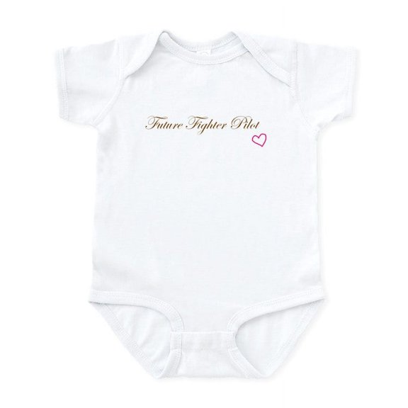 CafePress - Future Fighter Pilot Pink Heart Girl Infant Bodysu - Baby Light Bodysuit, Size Newborn - 24 Months