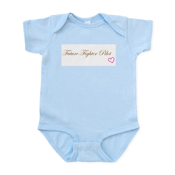 CafePress - Future Fighter Pilot Pink Heart Girl Infant Bodysu - Baby Light Bodysuit, Size Newborn - 24 Months