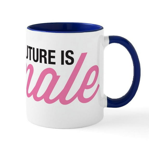 CafePress - Future Is Female Mug - 11 oz Ceramic Mug - Novelty Coffee Tea Cup