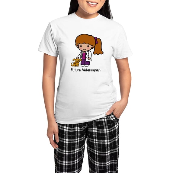 CafePress - Future Veterinarian Girl Women's Light Pajamas - Women's Short Sleeve Print T-Shirt and Pants Light Cotton Pajama Set