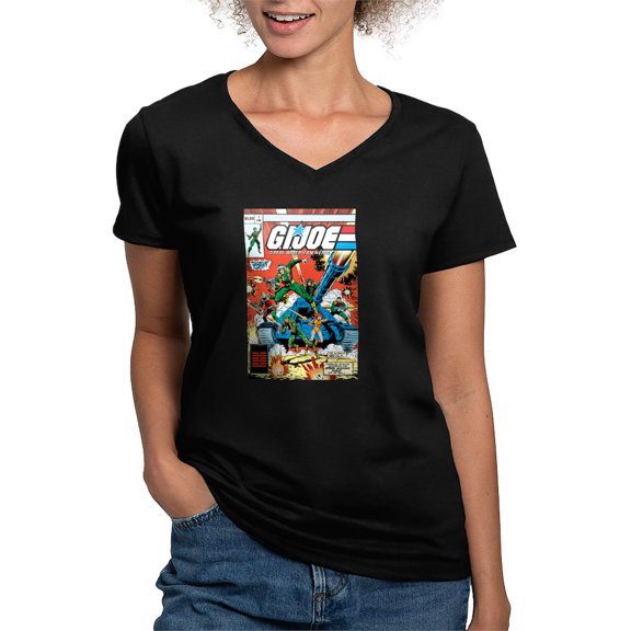 CafePress - G.I. Joe First Issue Women's V Neck T Shirt - Women's V-Neck Dark T-Shirt