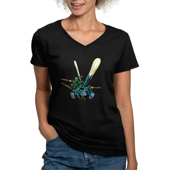 CafePress - G.I. Joe Group On Tank Women's V Neck T Shirt - Women's V-Neck Dark T-Shirt