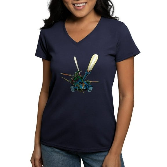 CafePress - G.I. Joe Group On Tank Women's V Neck T Shirt - Women's V-Neck Dark T-Shirt