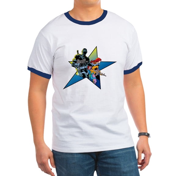 CafePress - G.I. Joe Snake Eyes And Scarl Men's Ringer T Shirt - 100% Cotton Ringed T-Shirt