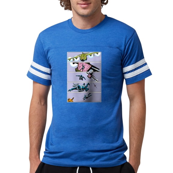 CafePress - G.I. Joe Snake Eyes Parachu Men's Football T Shirt - Mens Football Shirt