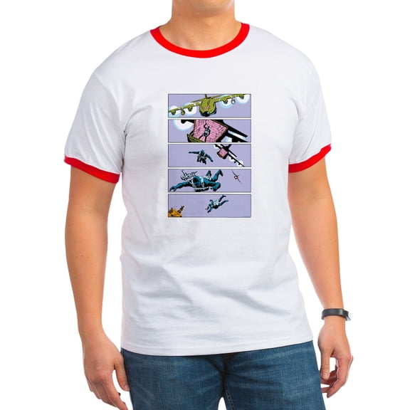 CafePress - G.I. Joe Snake Eyes Parachuti Men's Ringer T Shirt - 100% Cotton Ringed T-Shirt