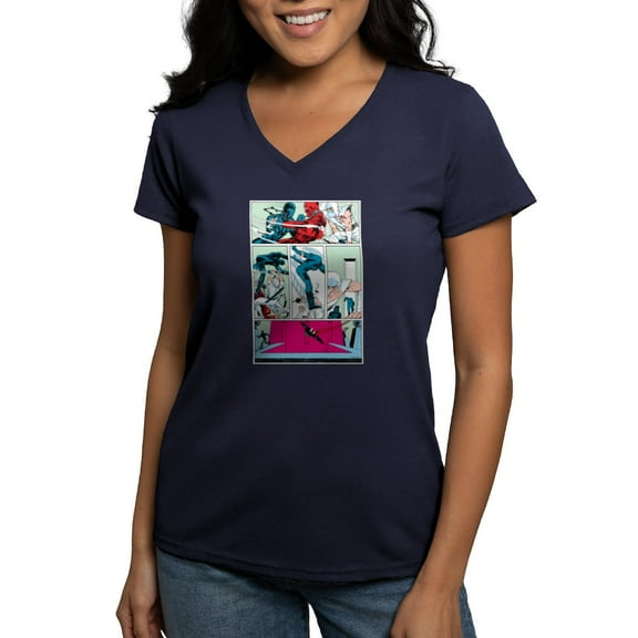 CafePress - G.I. Joe Snake Eyes Vs. Sto Women's V Neck T Shirt - Women's V-Neck Dark T-Shirt