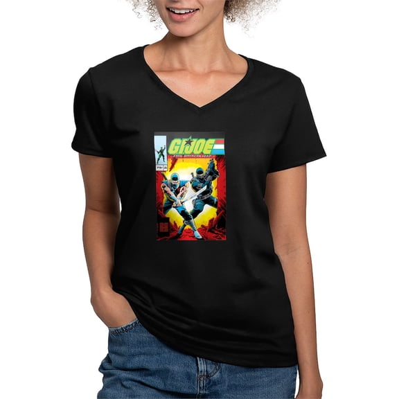 CafePress - G.I. Joe Who's On Cobra Isl Women's V Neck T Shirt - Women's V-Neck Dark T-Shirt