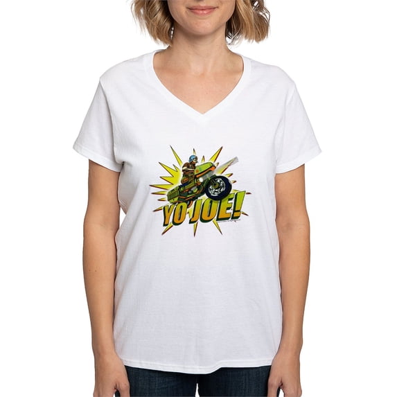 CafePress - G.I. Joe YO Joe Women's V Neck T Shirt - Womens Cotton V-Neck T-shirt