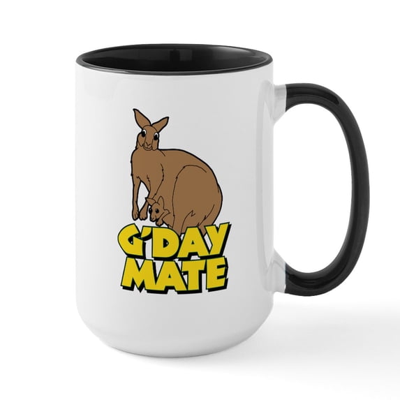 CafePress - G'day Mate - 15 oz Ceramic Large White Novelty Mug