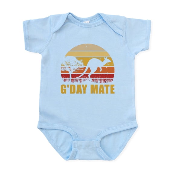 CafePress - G'day Mate Kangaroo Vintage Body Suit - Baby Light Bodysuit, Size Newborn - 24 Months