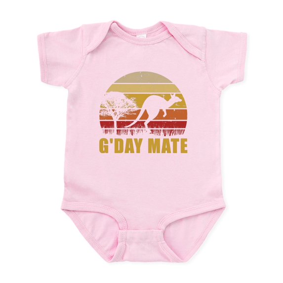 CafePress - G'day Mate Kangaroo Vintage Body Suit - Baby Light Bodysuit, Size Newborn - 24 Months