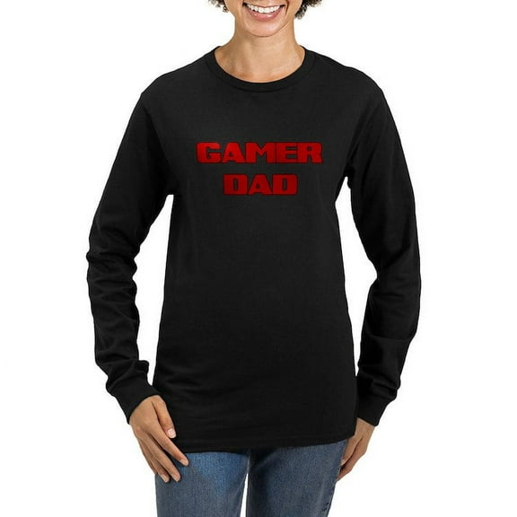 CafePress - GAMER DAD Long Sleeve T Shirt - Women's Long Sleeve Graphic Tee Casual Fit
