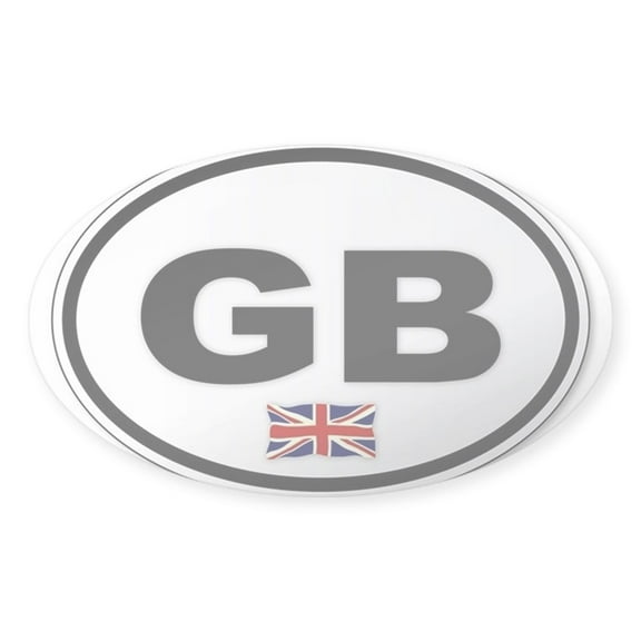 CafePress - GB Plate Sticker - Sticker (Oval)