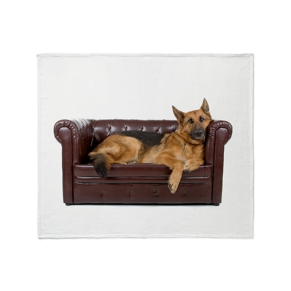 CafePress - GERMAN SHEPHERD ON COUCH Throw Blanket - Soft Fleece Throw Blanket, 50"x60" for All Ages