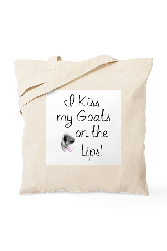 - GOAT I Kiss My Goats Tote Bag - Unisex Canvas Tote Bag, Beige, 1-Piece