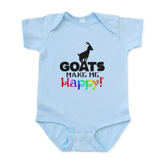 CafePress - GOATS Make Me Happy Body Suit - Baby Light Bodysuit, Size Newborn - 24 Months