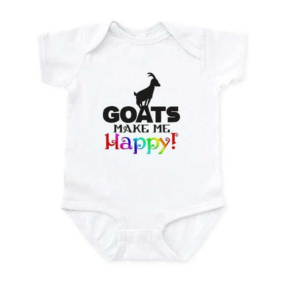 CafePress - GOATS Make Me Happy Body Suit - Baby Light Bodysuit, Size Newborn - 24 Months