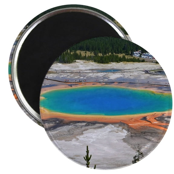 CafePress - GRAND PRISMATIC SPRING Magnet - 2.25" Round Magnet, Refrigerator Magnet, Button Magnet Style