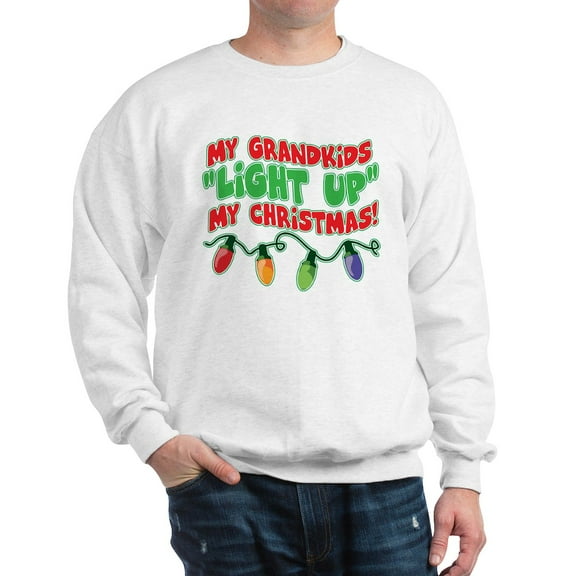 CafePress - GRANDKIDS LIGHT UP CHRISTMAS Sweatshirt - Crew Neck Sweatshirt