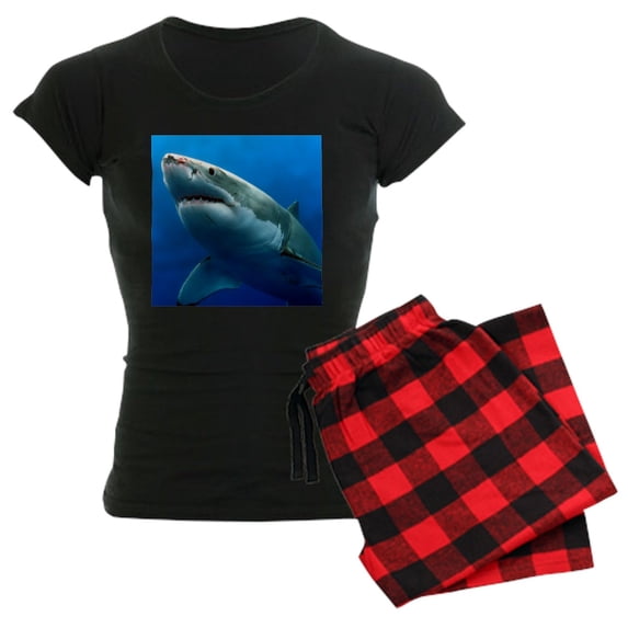 CafePress - GREAT WHITE SHARK 3 Pajamas - Women's Dark Pajamas